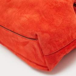 Jimmy Choo Orange Suede Callie Drawstring Bucket Bag