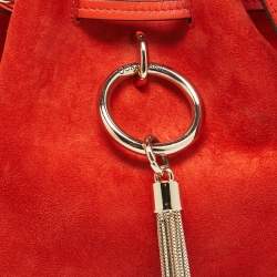 Jimmy Choo Orange Suede Callie Drawstring Bucket Bag