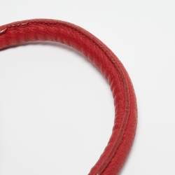 Pre Owned Jimmy Choo Red Grainy Leather Rosalie Top Handle Bag