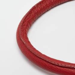 Pre Owned Jimmy Choo Red Grainy Leather Rosalie Top Handle Bag