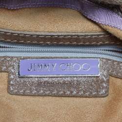 Jimmy Choo Dark Beige/Silver Shimmering Suede Ramona Tote 