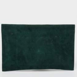 Pre Owned Jimmy Choo Dark Green Suede Rosseta Clutch