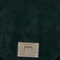 Pre Owned Jimmy Choo Dark Green Suede Rosseta Clutch
