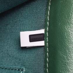 Pre Owned Jimmy Choo Dark Green Suede Rosseta Clutch