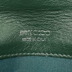 Pre Owned Jimmy Choo Dark Green Suede Rosseta Clutch