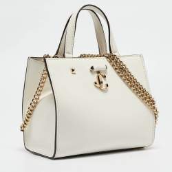Jimmy Choo White Leather Varenne Tote 