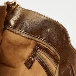 Pre Owned Jimmy Choo Gold Python Oversize Ramona Chain Clutch