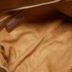 Pre Owned Jimmy Choo Gold Python Oversize Ramona Chain Clutch