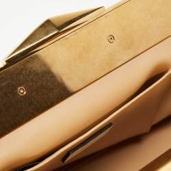 Pre Owned Jimmy Choo Off White Leather Diamond Clutch