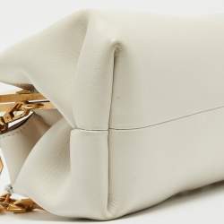 Pre Owned Jimmy Choo Off White Leather Diamond Clutch