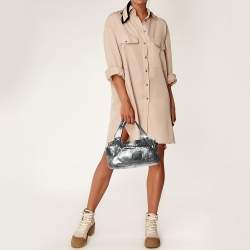 Jimmy Choo Silver Leather Satchel