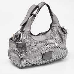 Jimmy Choo Silver Leather Satchel