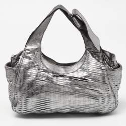 Jimmy Choo Silver Leather Satchel