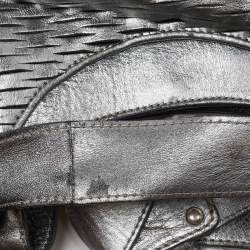 Jimmy Choo Silver Leather Satchel