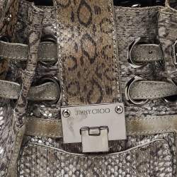 Jimmy Choo Grey Snakeskin Ramona Tote