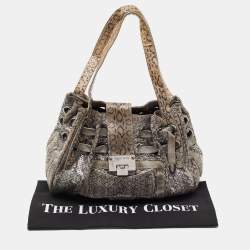 Jimmy Choo Grey Snakeskin Ramona Tote