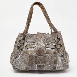 Jimmy Choo Grey Snakeskin Ramona Tote