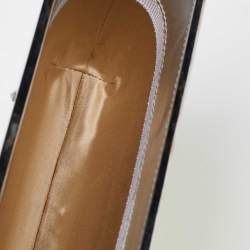 Pre Owned Jimmy Choo Neon/Brown Leopard Print Calfhair and Patent Leather Clutch