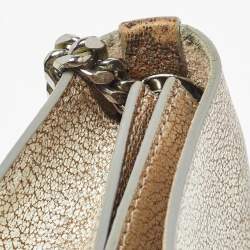 Pre Owned Jimmy Choo Metallic Grey Leather Rebel Crossbody Bag