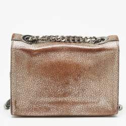 Pre Owned Jimmy Choo Metallic Grey Leather Rebel Crossbody Bag