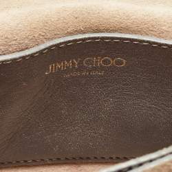 Pre Owned Jimmy Choo Metallic Grey Leather Rebel Crossbody Bag