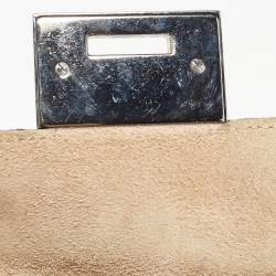 Pre Owned Jimmy Choo Metallic Grey Leather Rebel Crossbody Bag