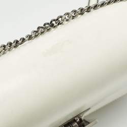 Pre Owned Jimmy Choo White Glazed Leather Lockett City Shoulder Bag