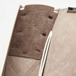 Pre Owned Jimmy Choo White Glazed Leather Lockett City Shoulder Bag