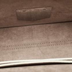 Pre Owned Jimmy Choo White Glazed Leather Lockett City Shoulder Bag