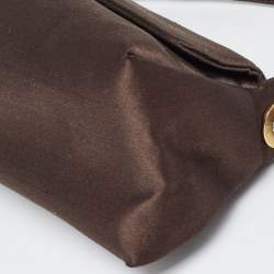 Pre Owned Jimmy Choo Brown Satin Crystal Embellished Pochette Bag