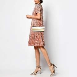 Jimmy Choo Tri Color Acrylic and Leather Sweetie Chain Clutch
