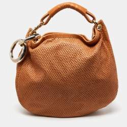 Jimmy Choo Tan Perforated Leather Sky Hobo