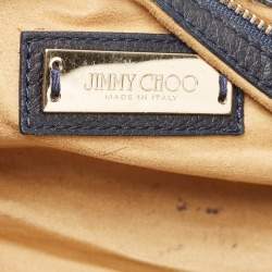 Jimmy Choo Midnight Blue Leather Rosalie Top Handle Bag