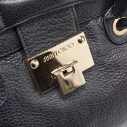 Jimmy Choo Midnight Blue Leather Rosalie Top Handle Bag