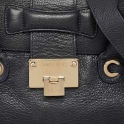 Jimmy Choo Midnight Blue Leather Rosalie Top Handle Bag