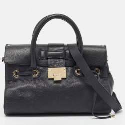 Jimmy Choo Midnight Blue Leather Rosalie Top Handle Bag