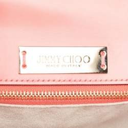 Pre Owned Jimmy Choo Dark Pink Glazed Leather Alba Shoulder Bag