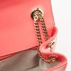 Pre Owned Jimmy Choo Dark Pink Glazed Leather Alba Shoulder Bag