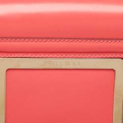 Pre Owned Jimmy Choo Dark Pink Glazed Leather Alba Shoulder Bag