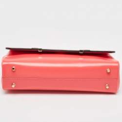 Pre Owned Jimmy Choo Dark Pink Glazed Leather Alba Shoulder Bag