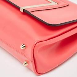 Pre Owned Jimmy Choo Dark Pink Glazed Leather Alba Shoulder Bag