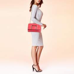 Pre Owned Jimmy Choo Dark Pink Glazed Leather Alba Shoulder Bag