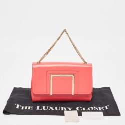 Pre Owned Jimmy Choo Dark Pink Glazed Leather Alba Shoulder Bag