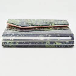 Pre Owned Jimmy Choo Multicolor Palm Print Acrylic and Suede Candy Chain Clutch