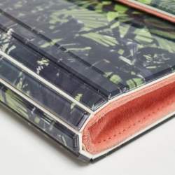 Pre Owned Jimmy Choo Multicolor Palm Print Acrylic and Suede Candy Chain Clutch