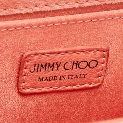 Pre Owned Jimmy Choo Multicolor Palm Print Acrylic and Suede Candy Chain Clutch