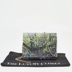 Pre Owned Jimmy Choo Multicolor Palm Print Acrylic and Suede Candy Chain Clutch