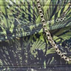 Pre Owned Jimmy Choo Multicolor Palm Print Acrylic and Suede Candy Chain Clutch