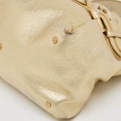 Jimmy Choo Gold Leather Tulita Shoulder Bag