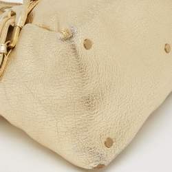 Jimmy Choo Gold Leather Tulita Shoulder Bag